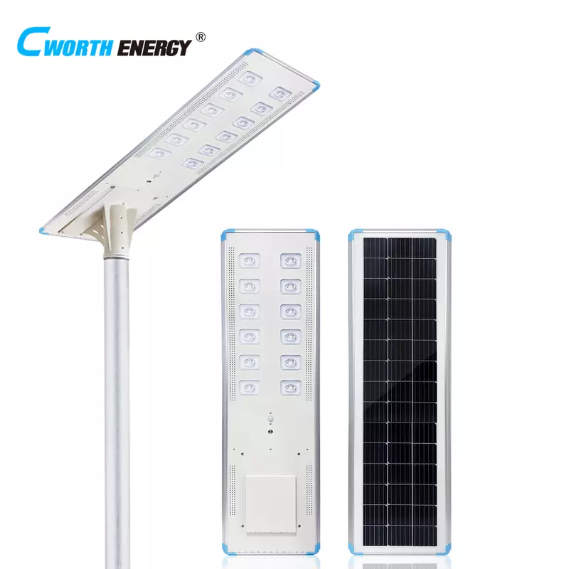 100W all-in-one solar street light for sale in Uganda, over 12 hours of night light, 5-year warranty